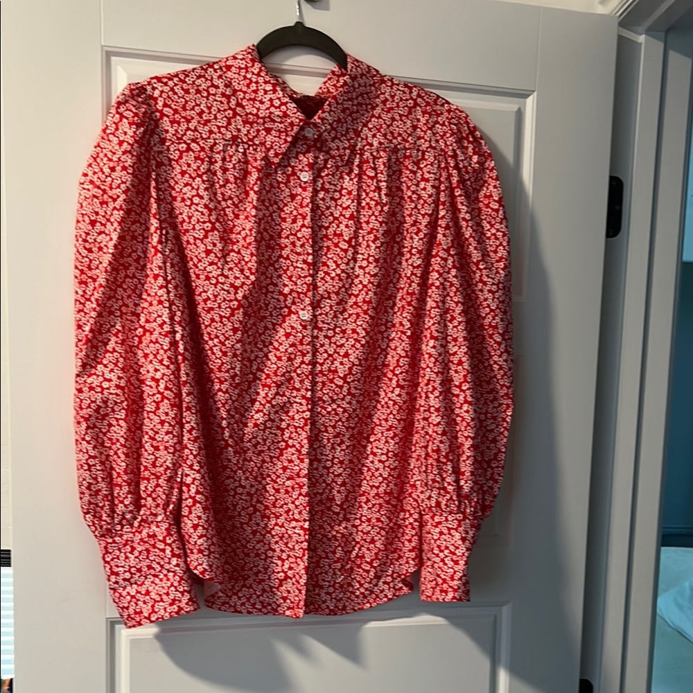 Red Floral Women's Shirt